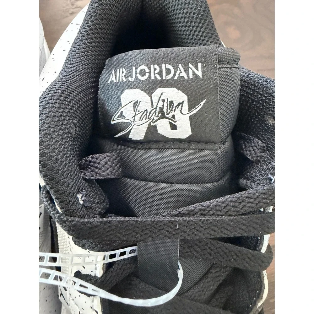 Air Jordan Stadium 90 Baseball Cleats White Black Speckle HQ0210-100 Mens 8